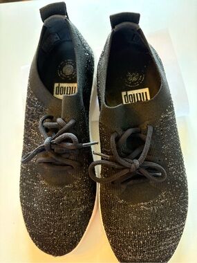 Fitflop Black Knit Slip-On Sneaker